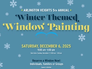 Fifth Annual Winter-Themed Window Painting in Arlington Heights! 