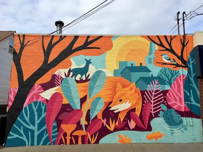 City Fox mural at Za